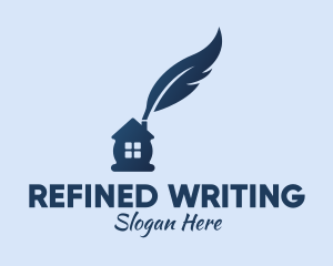 Home Writing Quill logo design