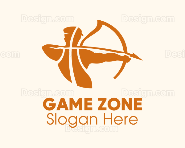 Orange Basketball Archery Logo