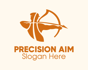 Orange Basketball Archery logo design