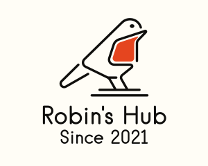 Monoline Robin Bird logo