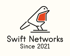 Monoline Robin Bird logo