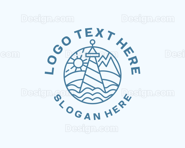 Ocean Lighthouse Tower Logo