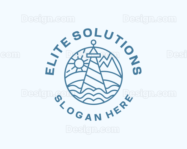 Ocean Lighthouse Tower Logo