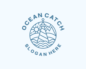 Ocean Lighthouse Tower  logo design