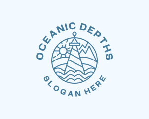 Ocean Lighthouse Tower  logo design