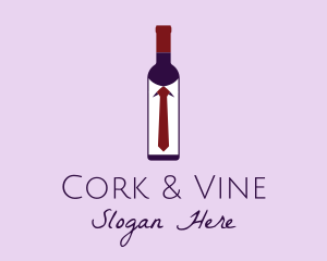 Wine Bottle Tie  logo design