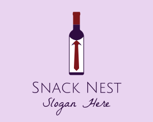 Wine Bottle Tie  logo design