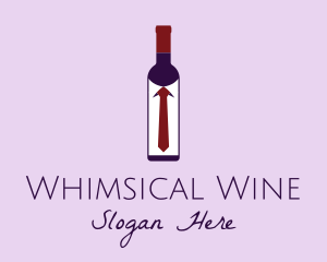 Wine Bottle Tie  logo design