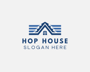 Geometric House Roofing logo design