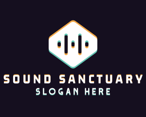 Digital Sound Hexagon  logo design