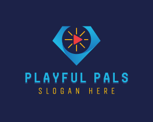 Vlogger Diamond Play  logo design