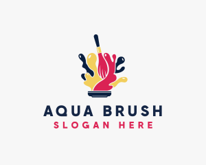 Paint Brush Painting Renovation logo design