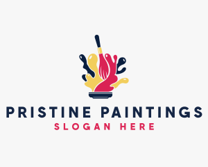 Paint Brush Painting Renovation logo design