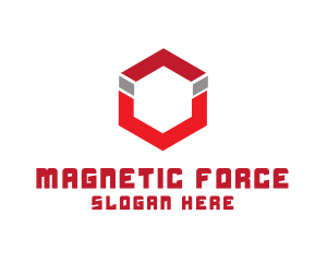 Magnet Hexagon Cube logo design