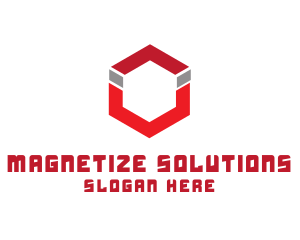 Magnet Hexagon Cube logo design