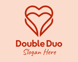 Double Heart Valentine  logo design