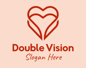 Double Heart Valentine  logo design