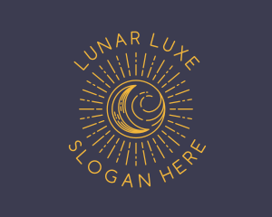 Yellow Lunar Moon  logo design