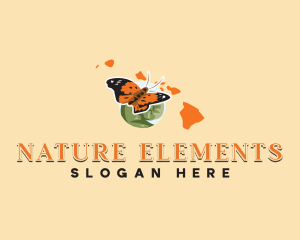 Hawaiian Nature Butterfly logo design