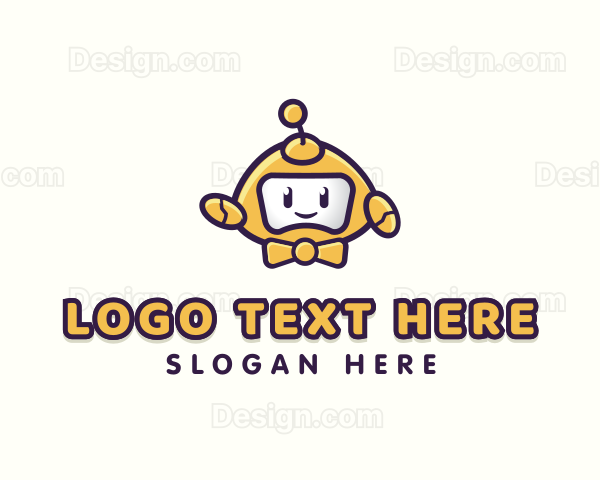 Cute Happy Robot Logo