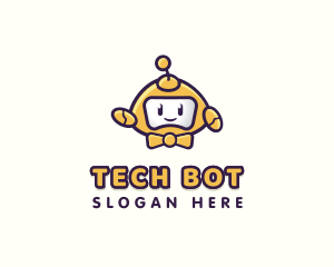 Cute Happy Robot  logo