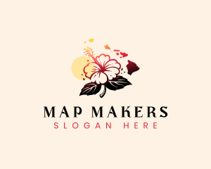 Hibiscus Flower Hawaii  logo design