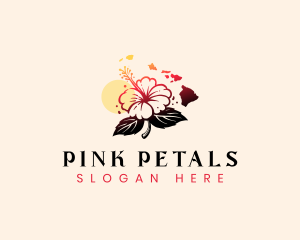 Hibiscus Flower Hawaii  logo design