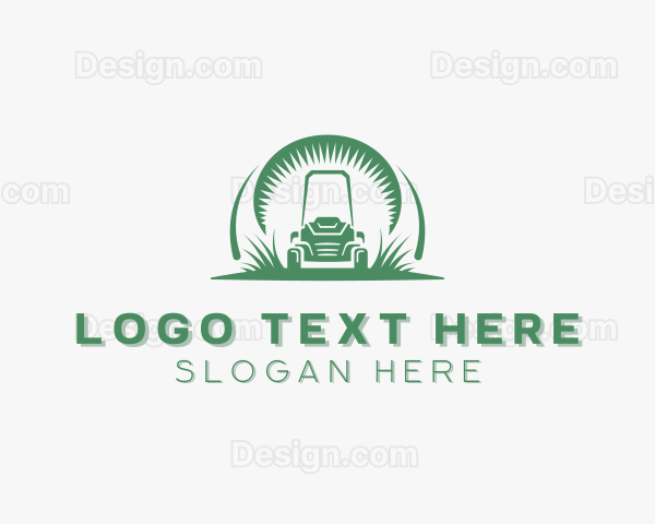 Gardening Lawn Mower Logo