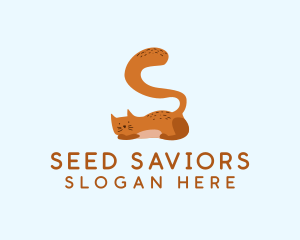 Playful Cat Letter S logo design