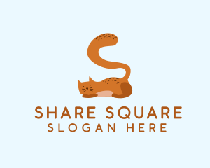 Playful Cat Letter S logo design