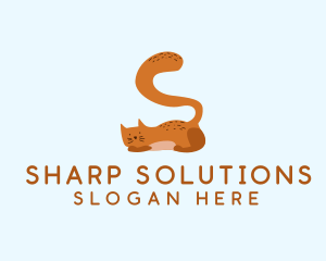 Playful Cat Letter S logo design