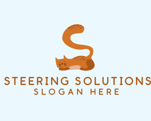 Playful Cat Letter S logo design