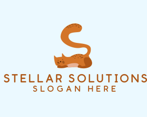 Playful Cat Letter S logo design