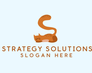 Playful Cat Letter S logo design