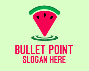 Watermelon Location Pin logo design