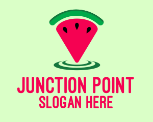 Watermelon Location Pin logo design