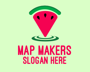 Watermelon Location Pin logo design