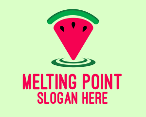 Watermelon Location Pin logo design