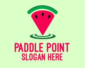 Watermelon Location Pin logo design