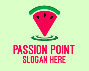 Watermelon Location Pin logo design