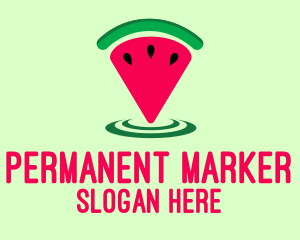 Watermelon Location Pin logo