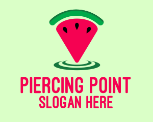 Watermelon Location Pin logo design