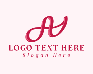 Pink Feminine Letter A logo