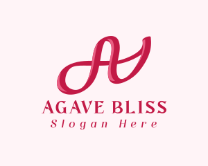 Pink Feminine Letter A logo design