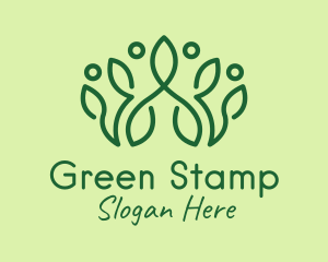 Green Botanical Crown logo design