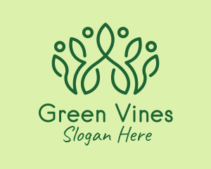 Green Botanical Crown logo design