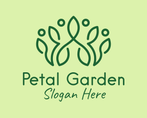 Green Botanical Crown logo design