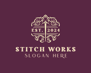 Handcrafted Needle Stitching logo design