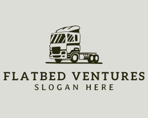 Flatbed Truck Shipping logo design