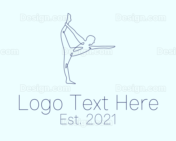 Monoline Stretching Pose Logo